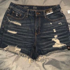 High Rise Distressed Jean Short
